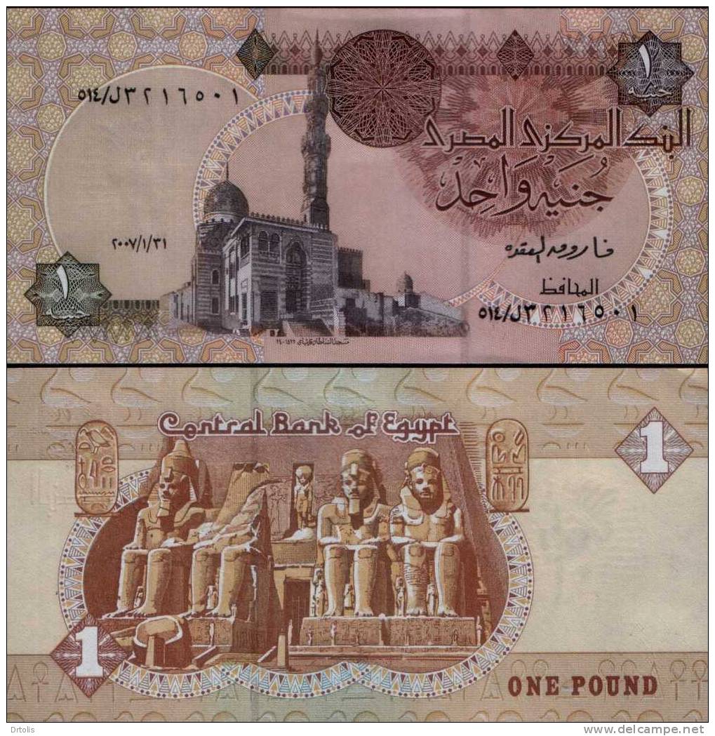 EGYPT / ONE POUND / 2007 / UNC. / 3 SCANS . - Egipto