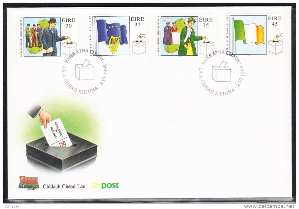 Ireland Scott #1137-1140 FDC Set Of 4 Democracy Anniversaries - FDC