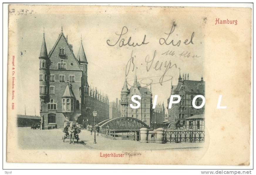Hamburg  Lagerhäuser Dos Simple - Circulé En 1902 - Harburg