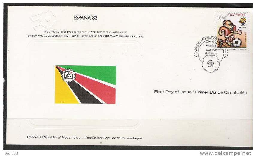 SA040-WORLD CUP SPAIN`82 - OFFICIAL F.D.C. .-.  MOZAMBIQUE  STAMP . FOOTBALL / SOCCER / FUTBOL / - 1982 – Spain