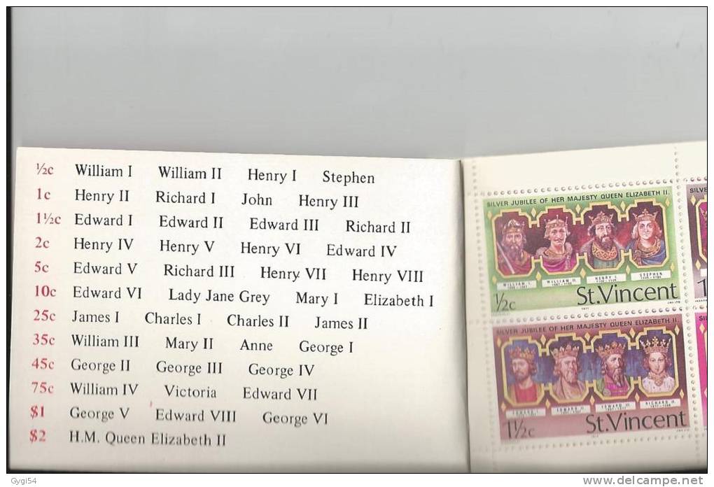 St VINCENT  Silver Jubilee Of Queen Elizabeth II1952-1977 CARNET N** - St.Vincent Und Die Grenadinen