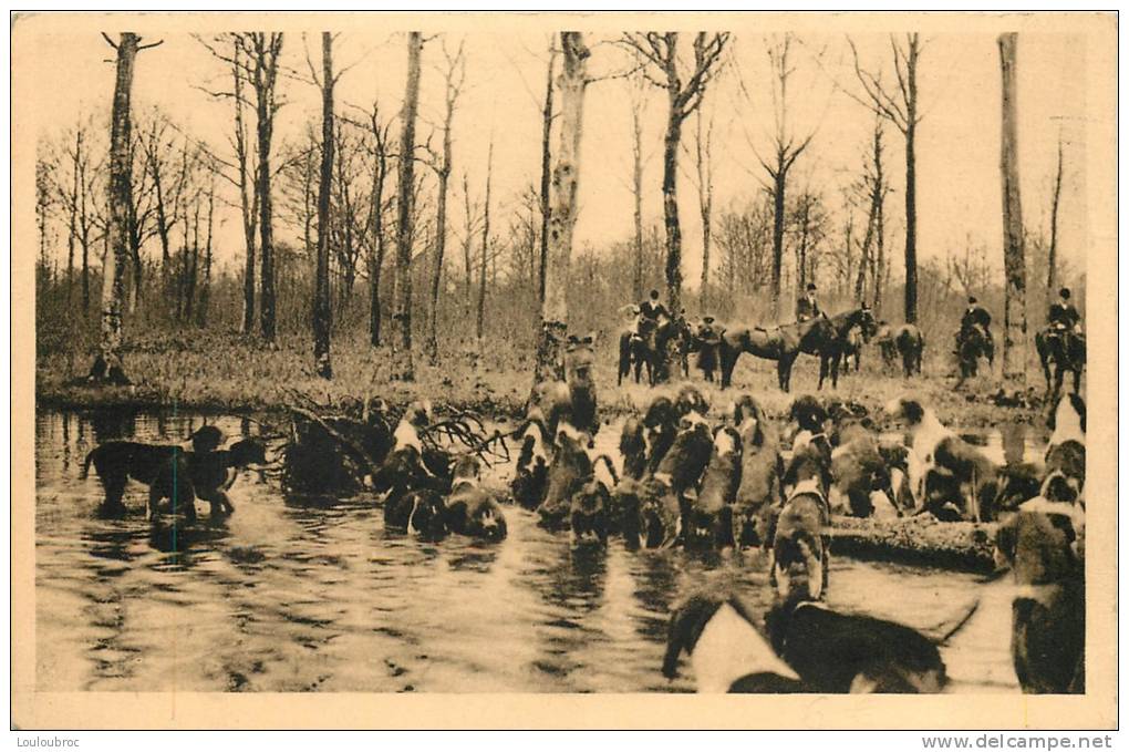 CHASSE A COURRE EQUIPAGE MENIER BAT L´EAU A BOURNEVILLE FORET DE VILLERS COTTERETS - Jagd