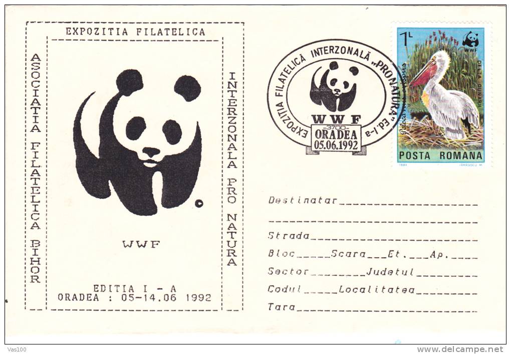 BEARS OURS, W.W.F, PELICAN 1992 SPECIAL COVER OBLITERATION CONCORDANTE ORADEA-ROMANIA - Bears
