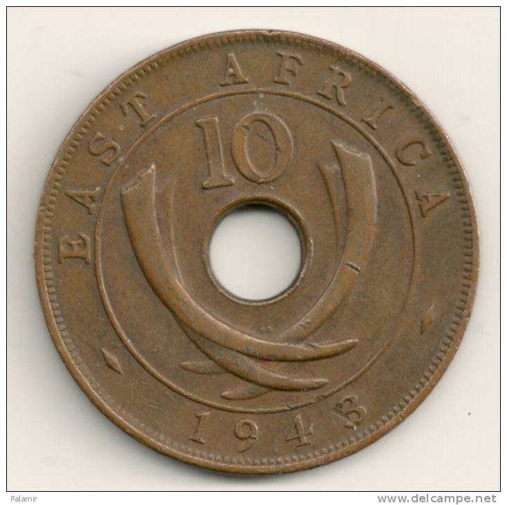 East Africa 10 Cents 1943 SA -  KM#26.2 - Colonia Britannica