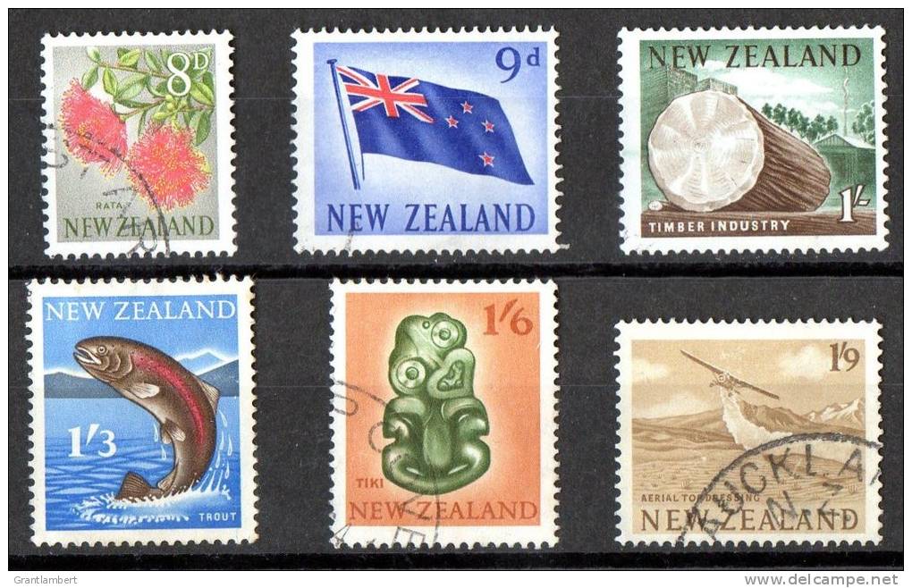 New Zealand 1960 - 6 Values 8D To 1s9 Used - Used Stamps