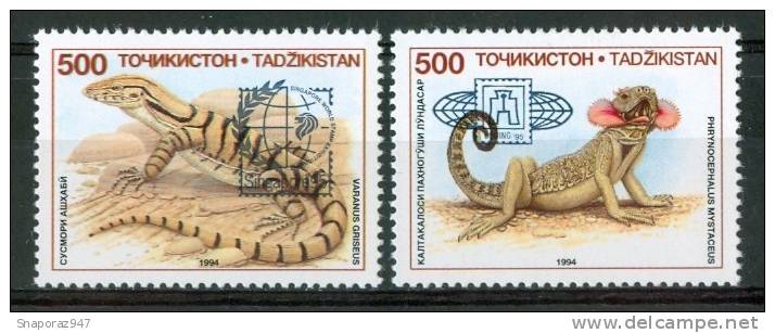 1995 Tagikistan Beijing "95" Fauna Rettili Reptiles Set MNH**B241 - Tagikistan