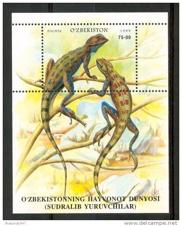 1999 Uzbekistan Fauna Rettili Reptiles Block MNH**B242 - Altri & Non Classificati