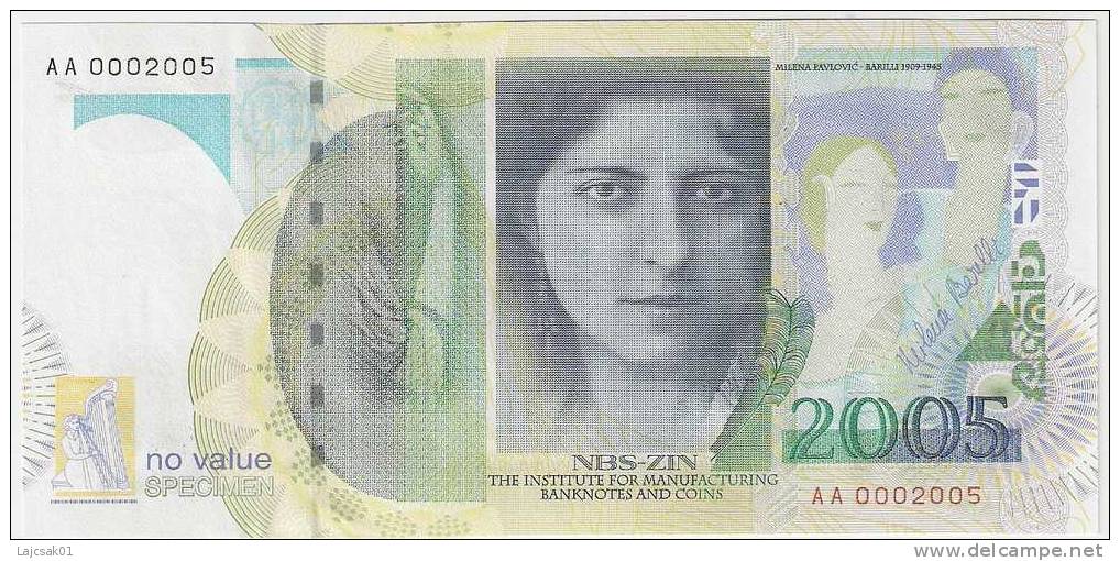 Serbia Test Banknote "Barilli" Specimen 2005. UNC ZIN Belgrade The Institute For Manufacturing Banknotes And Coins - Serbia
