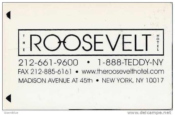 U.S.A. - New York The Roosevelt Hotel Magnetic Key Card - Greece