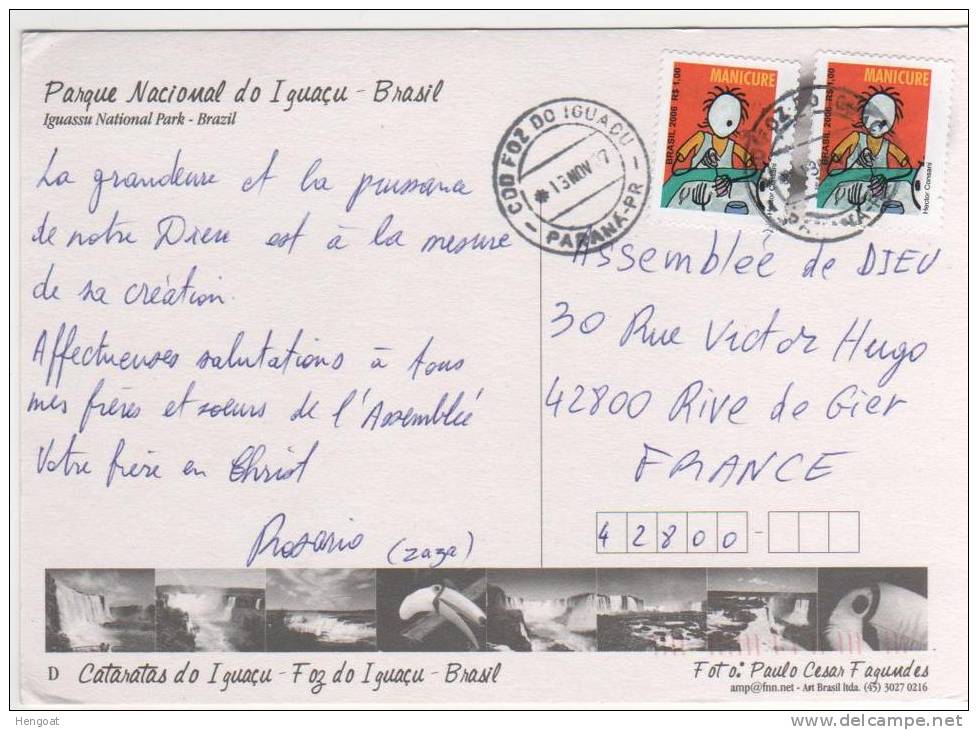 2 Timbres   / CP, Carte , Postcard Du  13 Nov 07 Pour La France , 2 Scans - Lettres & Documents