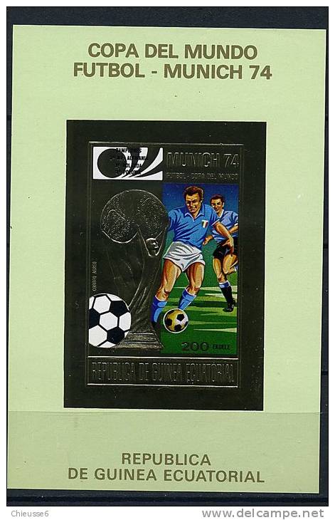 (B12 - Lot 77) Guinée Equatoriale ** Bloc Or ND - Coupe Du Monde De Foot "Munich 1974" - Guinée Equatoriale