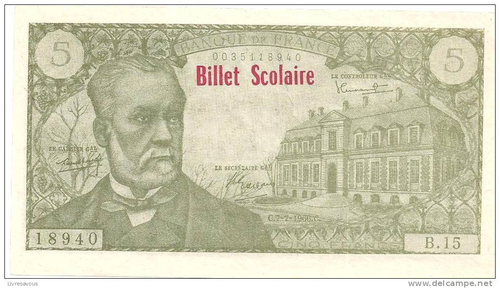 Billet Scolaire De 5 Francs - 6-12 Years Old
