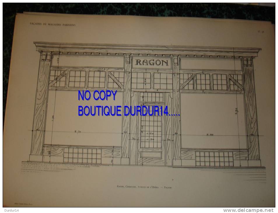MAGASIN De Paris - 2e IIe - IXe 9e -  RAGON - CHEMISIER - Avenue De L´Opéra -    ( 2 PLANCHES ) - Autres Plans