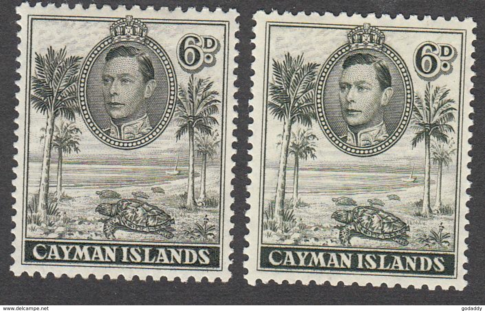 Cayman 1938 King George VI  6d  SG122b & SG122   MH - Iles Caïmans