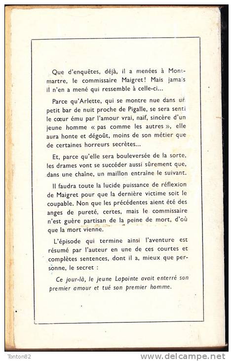 Simenon - Maigret Au Picratt's - Presses De La Cité - ( 1952 ) - Presses De La Cité