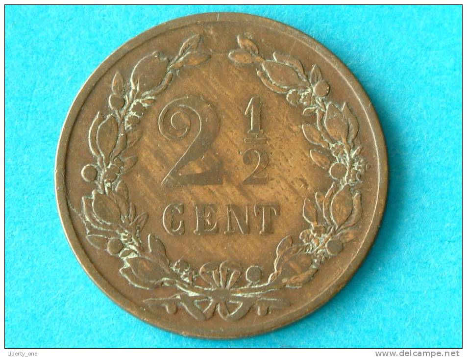 1877 - 2 1/2 CENTS / KM 108 ( Uncleaned Coin / For Grade, Please See Photo ) !! - 1849-1890 : Willem III