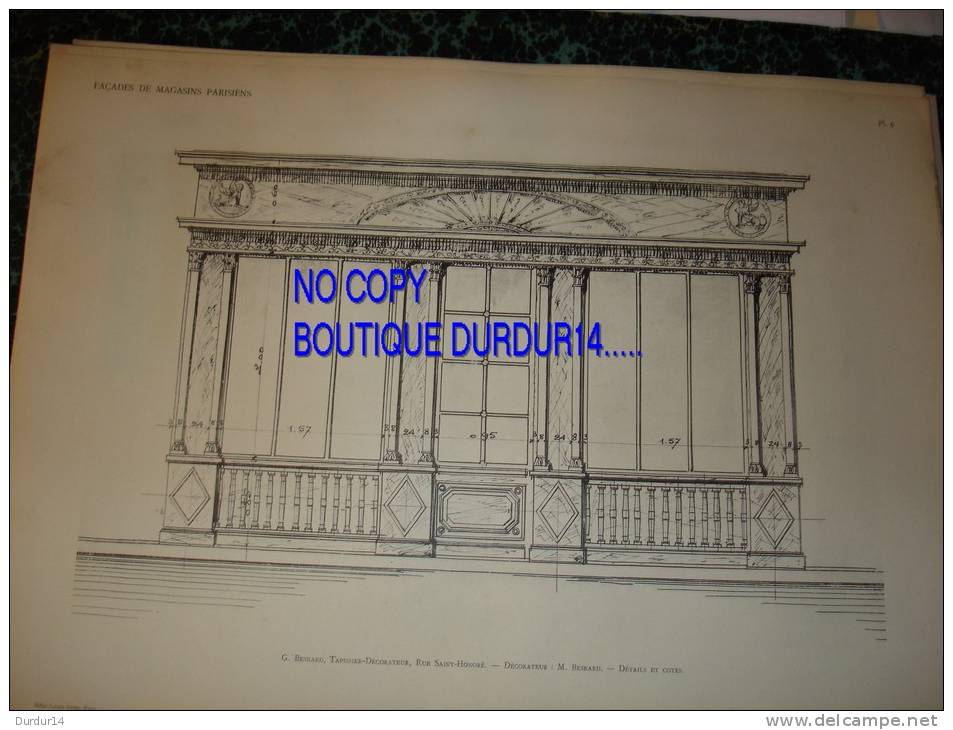 MAGASIN De Paris -1 Et 8 Arrondissements -  G. BESNARD - TAPISSIER--DÉCORATEUR - Rue Saint-Honoré (2 PLANCHES ) - Autres Plans