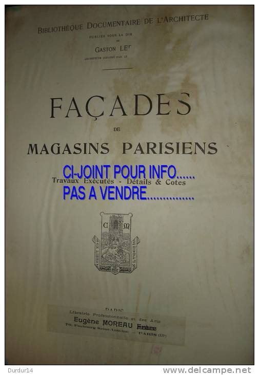 MAGASIN De Paris -1 Et 8 Arrondissements -  G. BESNARD - TAPISSIER--DÉCORATEUR - Rue Saint-Honoré (2 PLANCHES ) - Other Plans