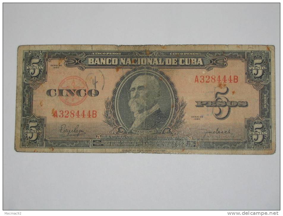 5 Pesos 1950 - CUBA- - Cuba