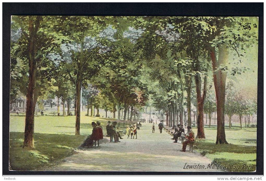 RB 827 - Early Postcard Lewiston Park Lewiston Maine USA - Lewiston