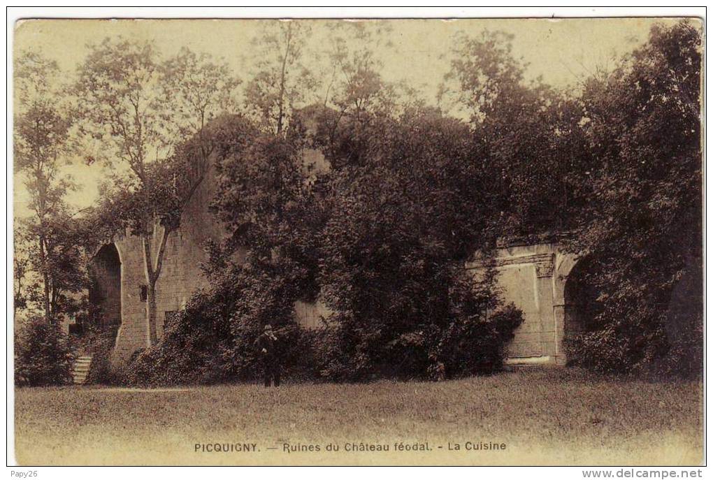 Cpa  Picquigny  Ruines Du Chateau Feodal - Picquigny