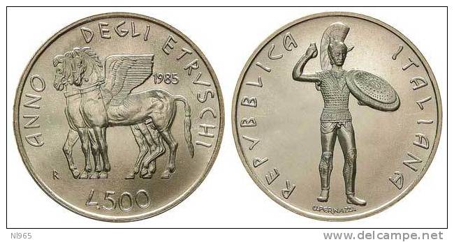 ITALY - REPUBBLICA ITALIANA ANNO 1985 - ANNO DEGLI ETRUSCHI Lire 500  In Argento  FDC - Herdenking