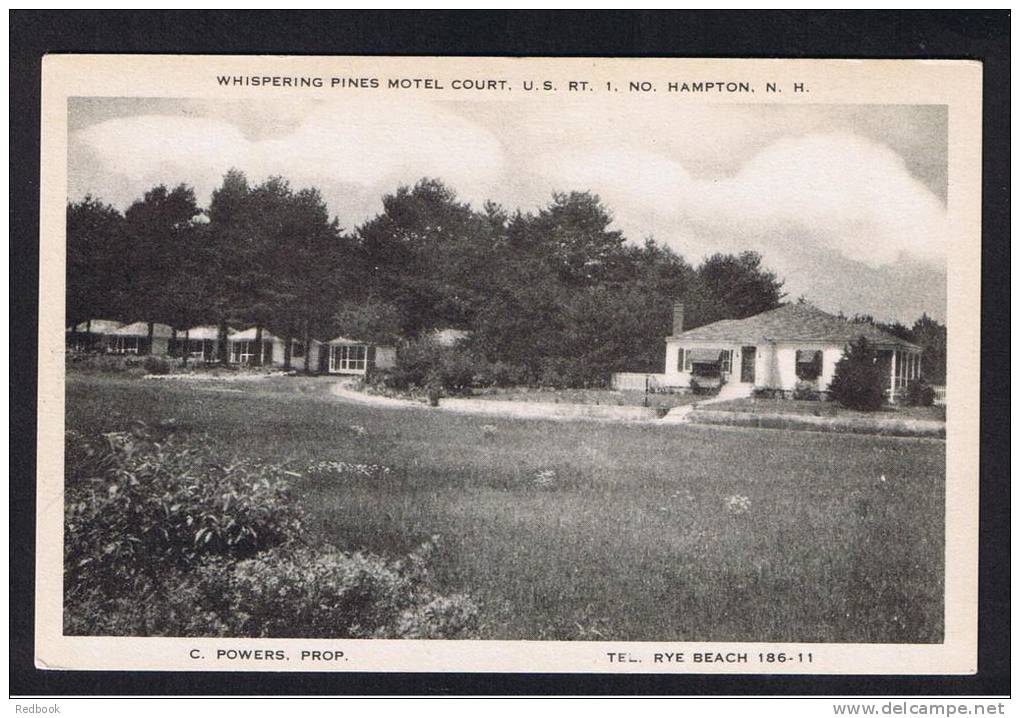 RB 827 - 1954 Postcard Whispering Pines Hotel Court U.S. Route 1 Hampton New Hampshire USA - Other & Unclassified