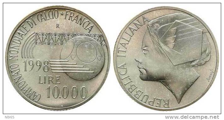 ITALY - REPUBBLICA ITALIANA ANNO 1998 - MONDIALI DI CALCIO FRANCIA 98 Lire 500  In Argento  FDC - Gedenkmünzen