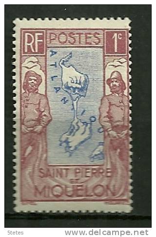 Saint Pierre & Miquelon ** ; Y&T N°136 ; " Carte " - Nuevos