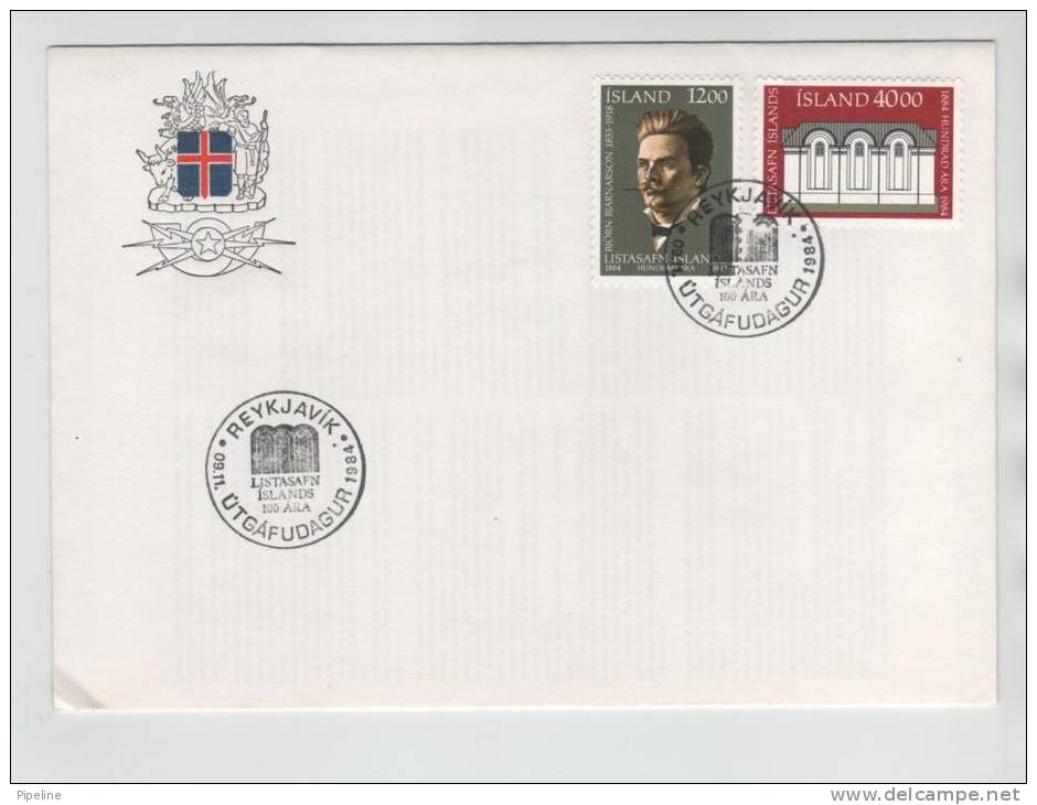 Iceland FDC 9-11-1984 The Museum Af Art 100th Anniversary - FDC