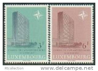 Luxembourg 1967 Council Meeting Architecture Building Conseil De L'atlantique Nord MNH Michel 751-752 Luxembourg 452-453 - Collezioni