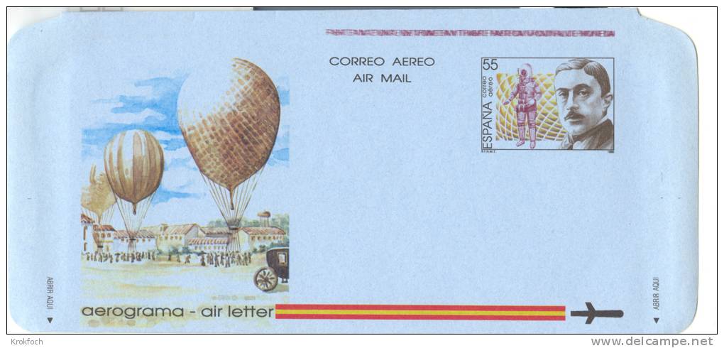 Aerograma Aérogramme - Ballon Montgolfière Espagne - 1931-....