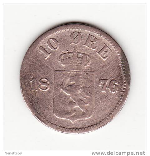 RARE - NORVEGE - 10 Ore - 1876 -- Côte 65 € - Norvège