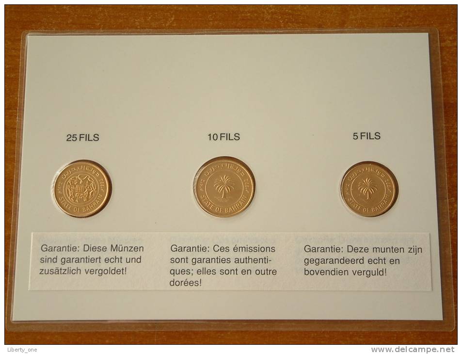 5, 10 & 25 Fils 1992 / Real Coins Gold Plated - Verguld - Doré ( For Grade, See Photo ) ! - Bahrain