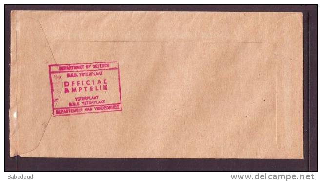 South Africa , 1960s /1970s DEPARTMENT OF DEFENCE YSTERPLATT  Official Cover To Witbank - Autres & Non Classés