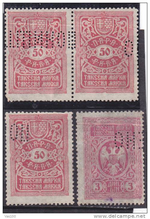 PERFINS,PERFORES 4 STAMPS. - Perforiert/Gezähnt