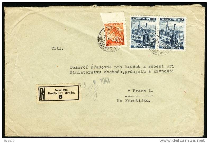 1941 Bohemia &amp; Moravia Cover. Jindrichuv Hradec 12.V.41. (D03038) - Lettres & Documents