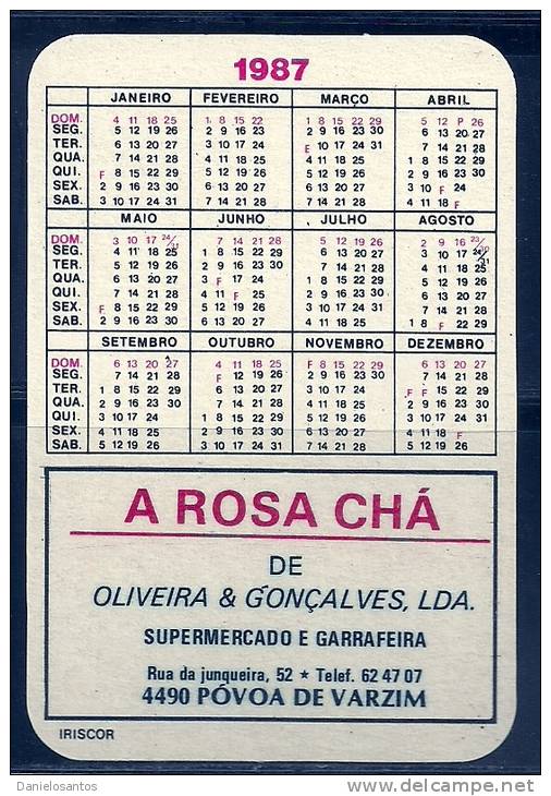 1987 Pocket Poche Bolsillo Calender Calandrier Calendario  Motorbikes Motorcycles Motos Honda - Groot Formaat: 1981-90