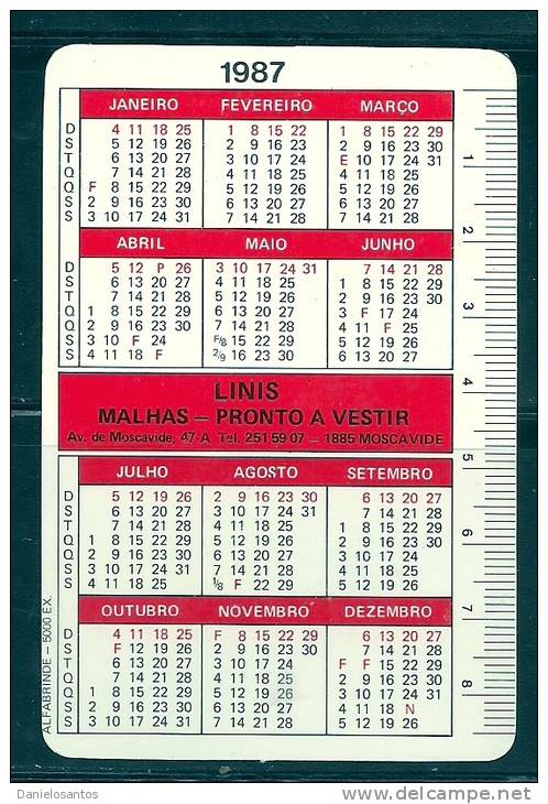 1987 Pocket Poche Bolsillo Calender Calandrier Calendario  Motorbikes Motorcycles Motos Photo - Grossformat : 1981-90