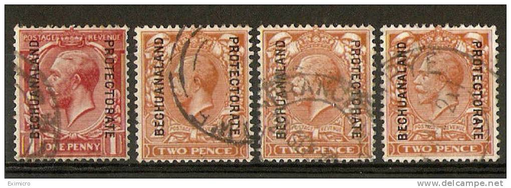 BECHUANALAND 1913-24 WATERMARK SIMPLE CYPHER 1d, 2d X 3 SG 74, 76, 76a, 77 FINE USED Cat £9.75 - 1885-1964 Protectoraat Van Bechuanaland