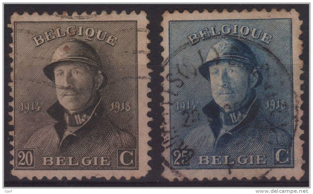 N° 170-171 Oblitérés - 1919-1920 Roi Casqué