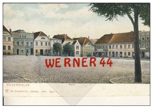 Rügenwalde V. 1904 Markt Mit Geschäfte  (27373) - Pommern