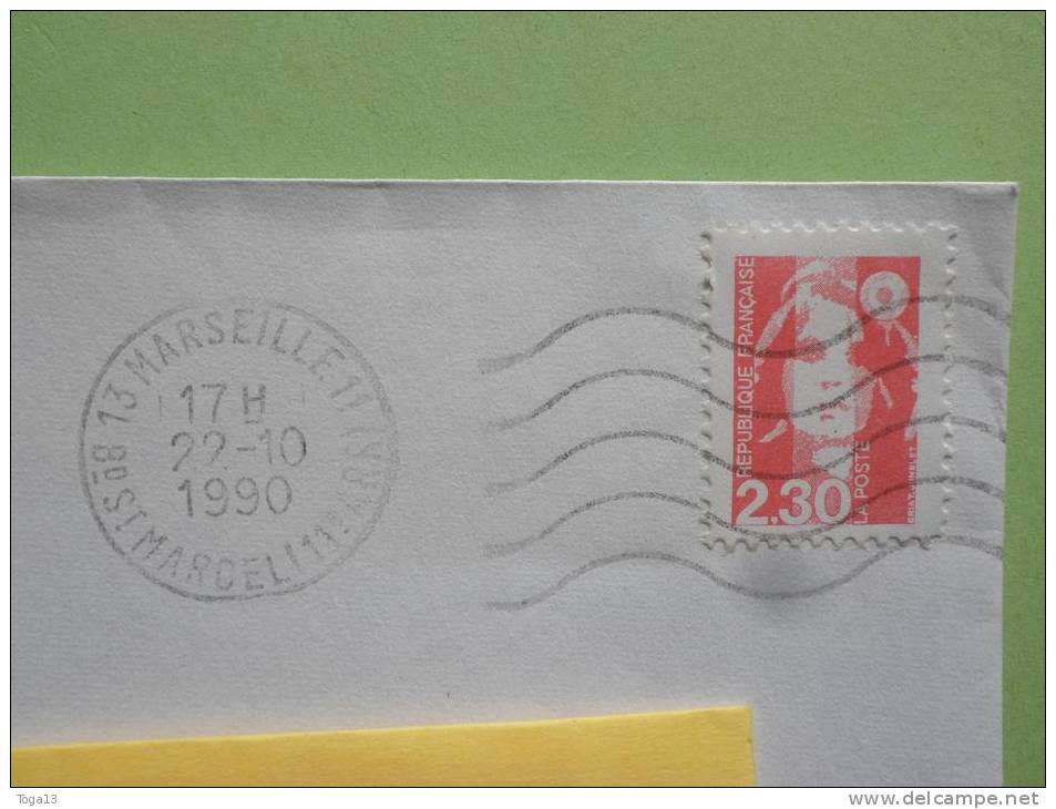 Déstockage De Faux BRIAT Dit"de Marseille" Sur Enveloppe, Dentelé 11 (14717) - 1989-1996 Bicentenial Marianne