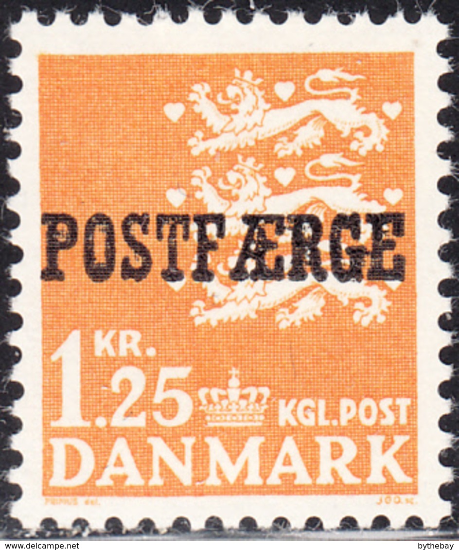 Denmark Scott #Q40 MNH Overprint On 1.25k Orange - Paquetes Postales
