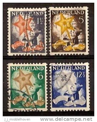 Nederland Netherlands Pays Bas (1933) Tweezijdige Hoekroltanding  98/101 Gestempeld (used, Oblitere) Syncopated - Booklets & Coils