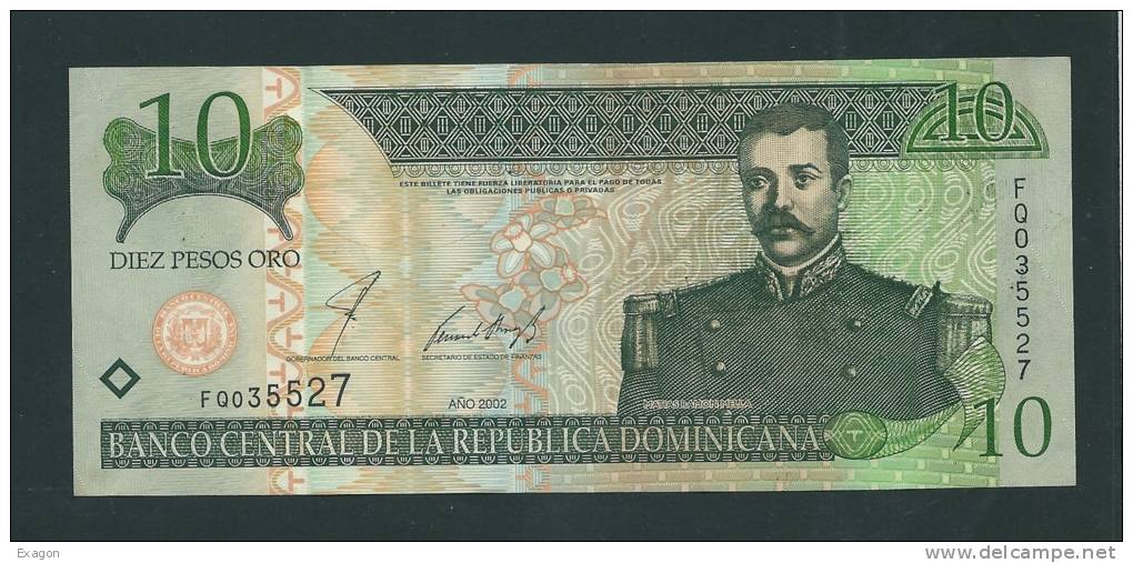 10   DIEZ  PESOS   ORO -  Repubblica  Dominicana  -  Emissione Anno  2002. - Repubblica Dominicana