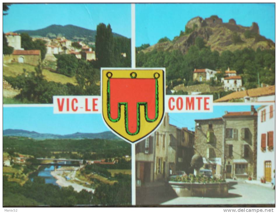 63 - VIC Le COMTE - Multivues Avec Blason - Vic Le Comte