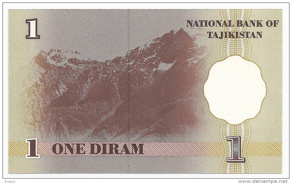 Banconota  1 DIRAM - TAJIKISTAN -  Anno 1999. - Tadzjikistan