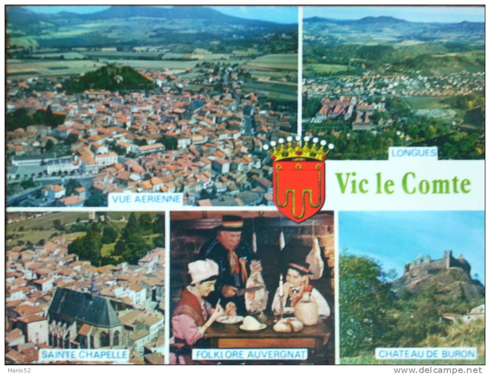 63 - VIC Le COMTE - Vue Aérienne - LONGUES - SAINTE-CHAPELLE - Folklore... (Multivues) - Vic Le Comte