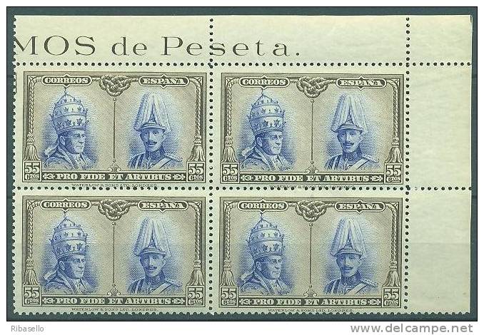 España 1928. Pro Catacumbas De San Dámaso En Roma En Bloque De 4. MNH. **. - Nuevos